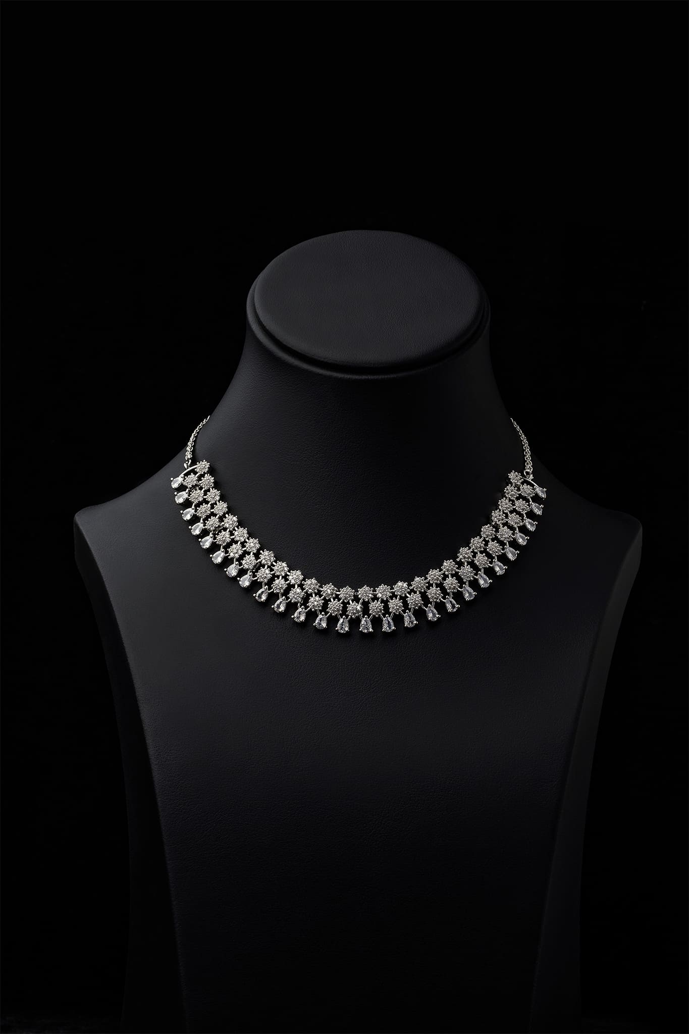 Zircons Necklace Sets Vol-02 by Somana G 2023-OLJ-021-Silver