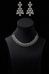 Zircons Necklace Sets Vol-02 by Somana G 2023-OLJ-021-Silver