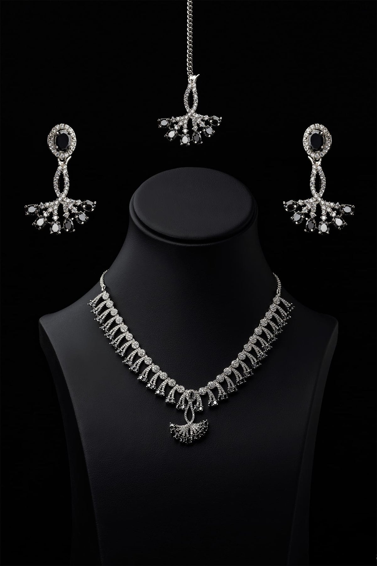 Zircons Necklace Sets Vol-02 by Somana G 2023-OLJ-022-Garnet Black
