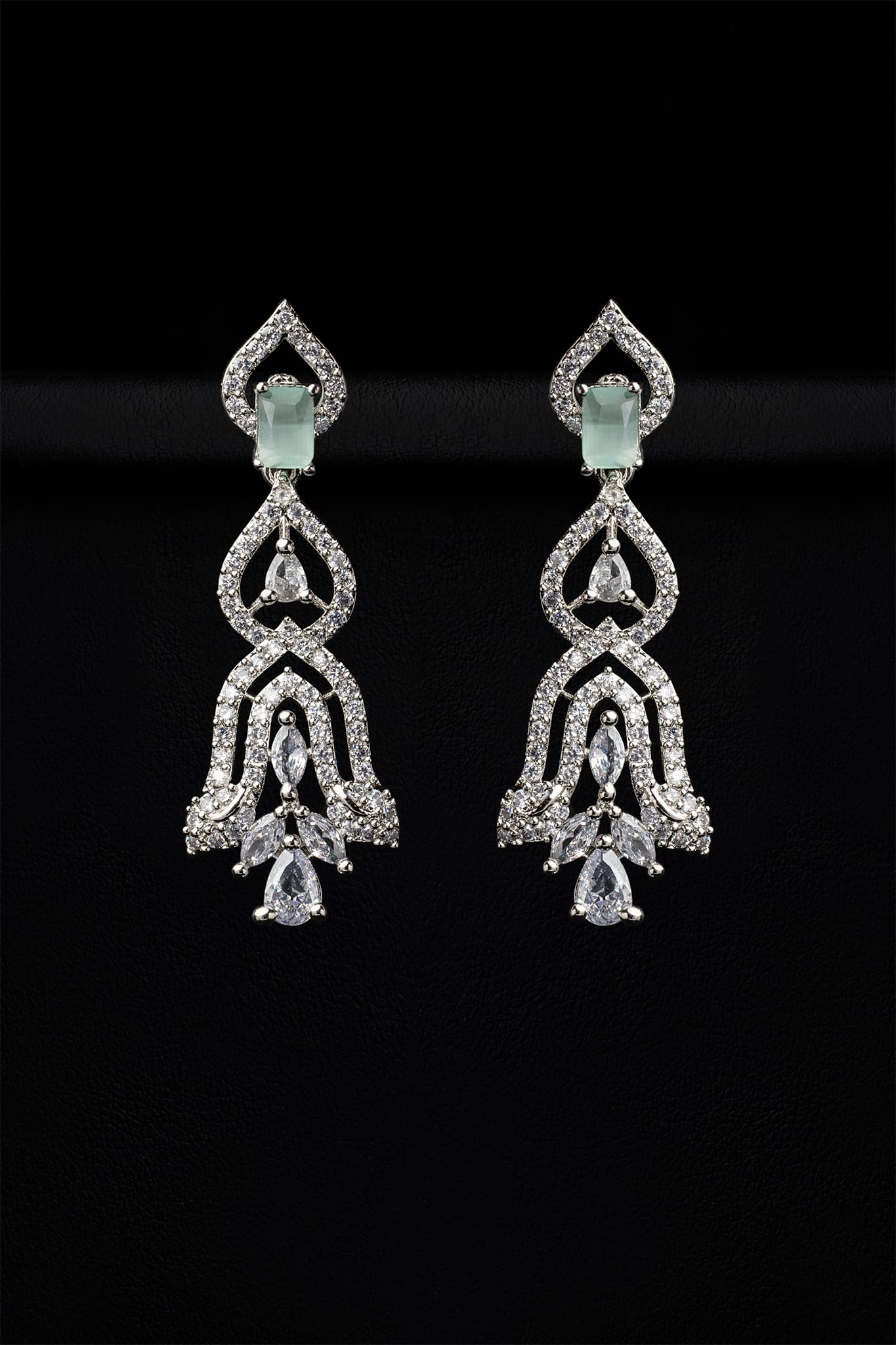 Zircons Necklace Sets Vol-02 by Somana G 2023-OLJ-023-Mint Green
