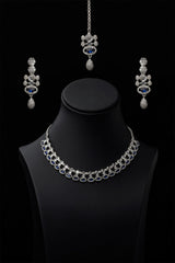 Zircons Necklace Sets Vol-02 by Somana G 2023-OLJ-024-Blue