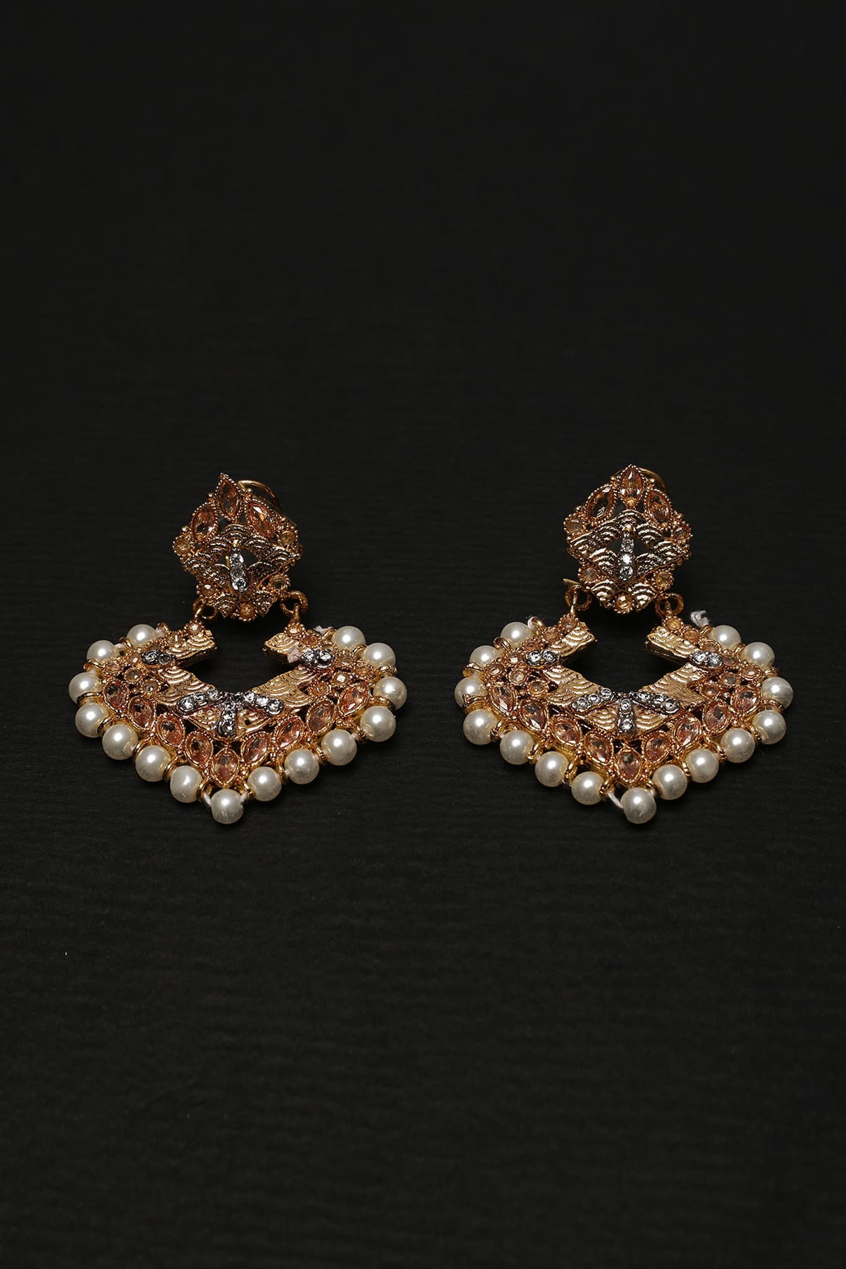 Earring Chand Bali OLJ-774-Golden And Champagne