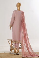 Bin Saeed Stitched 3 Piece Luxury Emb Chiffon Suit-OMSC-1549-T.Pink