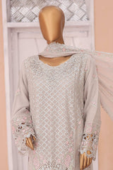 Gira By Bin Saeed Stitched 3 Piece Luxury Emb Chiffon Collection'2024-OMSC-978-Grey