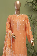 Oriental By HZ Unstitched 3 Piece Emb Printkari Bana Dora Suit-OPK-18