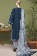 Oriental By HZ Unstitched 3 Piece Emb Printkari Bana Dora Suit-OPK-20