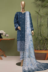 Oriental By HZ Unstitched 3 Piece Emb Printkari Bana Dora Suit-OPK-20