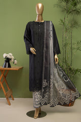 Oriental By HZ Unstitched 3 Piece Emb Printkari Bana Dora Suit-OPK-22