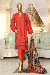 Hz Organic Unstitched 3 Piece Printed Lawn Suit-OPL-17772