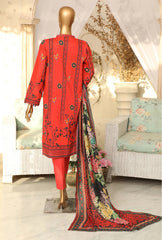 Hz Organic Unstitched 3 Piece Printed Lawn Suit-OPL-17772