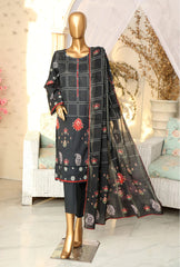 Hz Organic Unstitched 3 Piece Printed Lawn Suit-OPL-17773