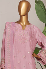 Bin Saeed Stitched 3 Piece Luxury Suit-OWCS-2305-Pink