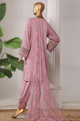 Bin Saeed Stitched 3 Piece Luxury Suit-OWCS-2305-Pink