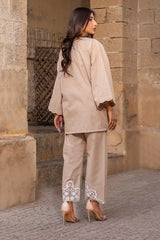 Dhaga Stitched 2 Piece Summer Collection'2025-Scaloppy Beige