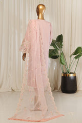 Bin Saeed Stitched 3 Piece Emb Chiffon Suit-OWS-1790-Pink