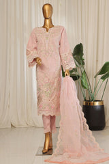 Bin Saeed Stitched 3 Piece Emb Chiffon Suit-OWS-1790-Pink