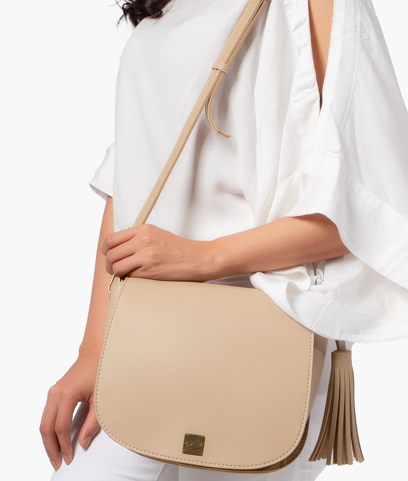 RTW Creation - Off-white foldover saddle bag