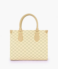 RTW Creation - Off-white checkered everywear handbag