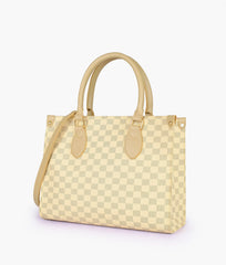 RTW Creation - Off-white checkered everywear handbag