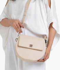 RTW Creation - Off-white crocodile saddle bag