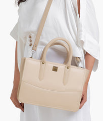 RTW Creation - Off-white crocodile satchel bag