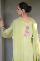 Zayne By Mashrib Stitched Summer Vol-01 Suit-Olivae - 3pc