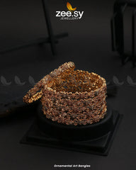 Ornamental Art Bangles Champagne - Zeesy Jewellery