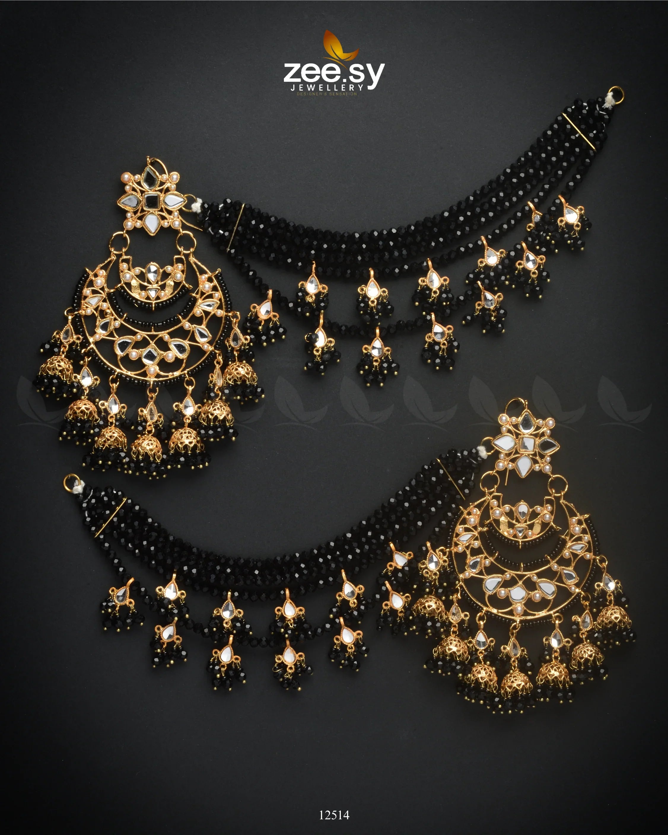 Oxidised Earrings Black - Zeesy Jewellery