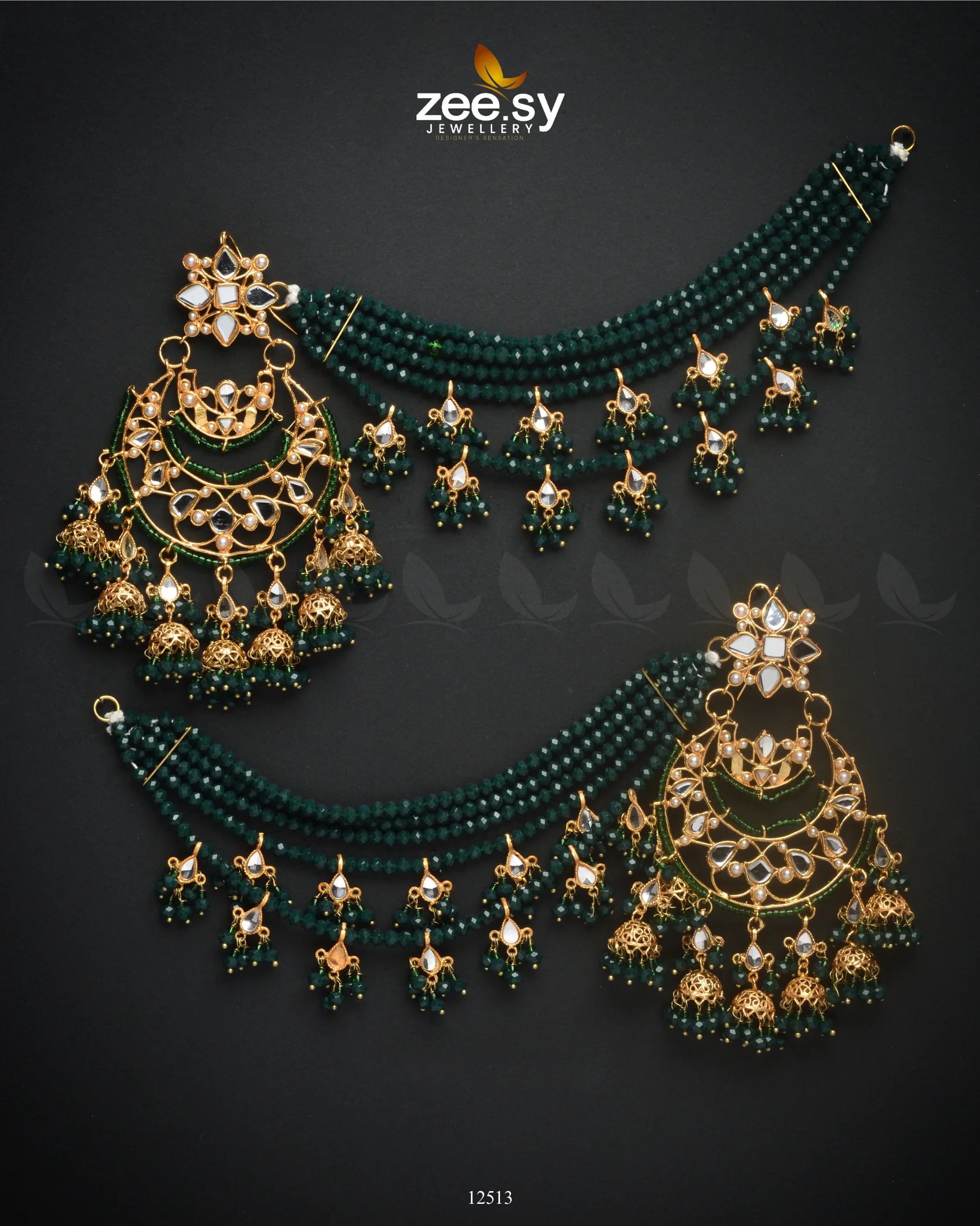 Oxidised Earrings Green - Zeesy Jewellery