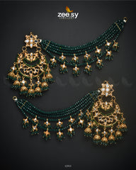 Oxidised Earrings Green - Zeesy Jewellery