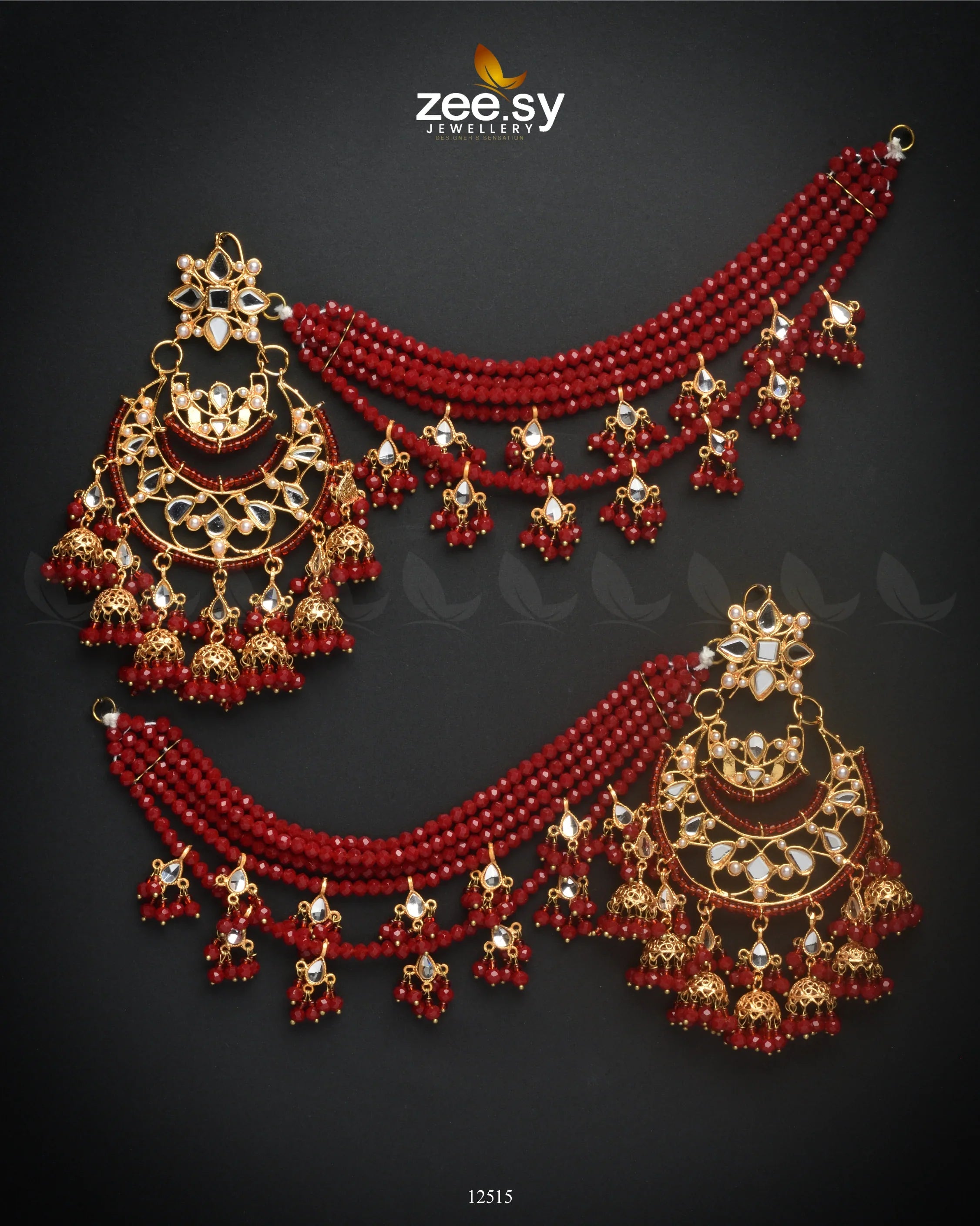Oxidised Earrings Red - Zeesy Jewellery