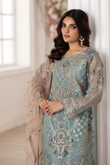Dastoor by Ramsha Unstitched 3 Piece  Organza Vol-02 Collection'2025-P-203
