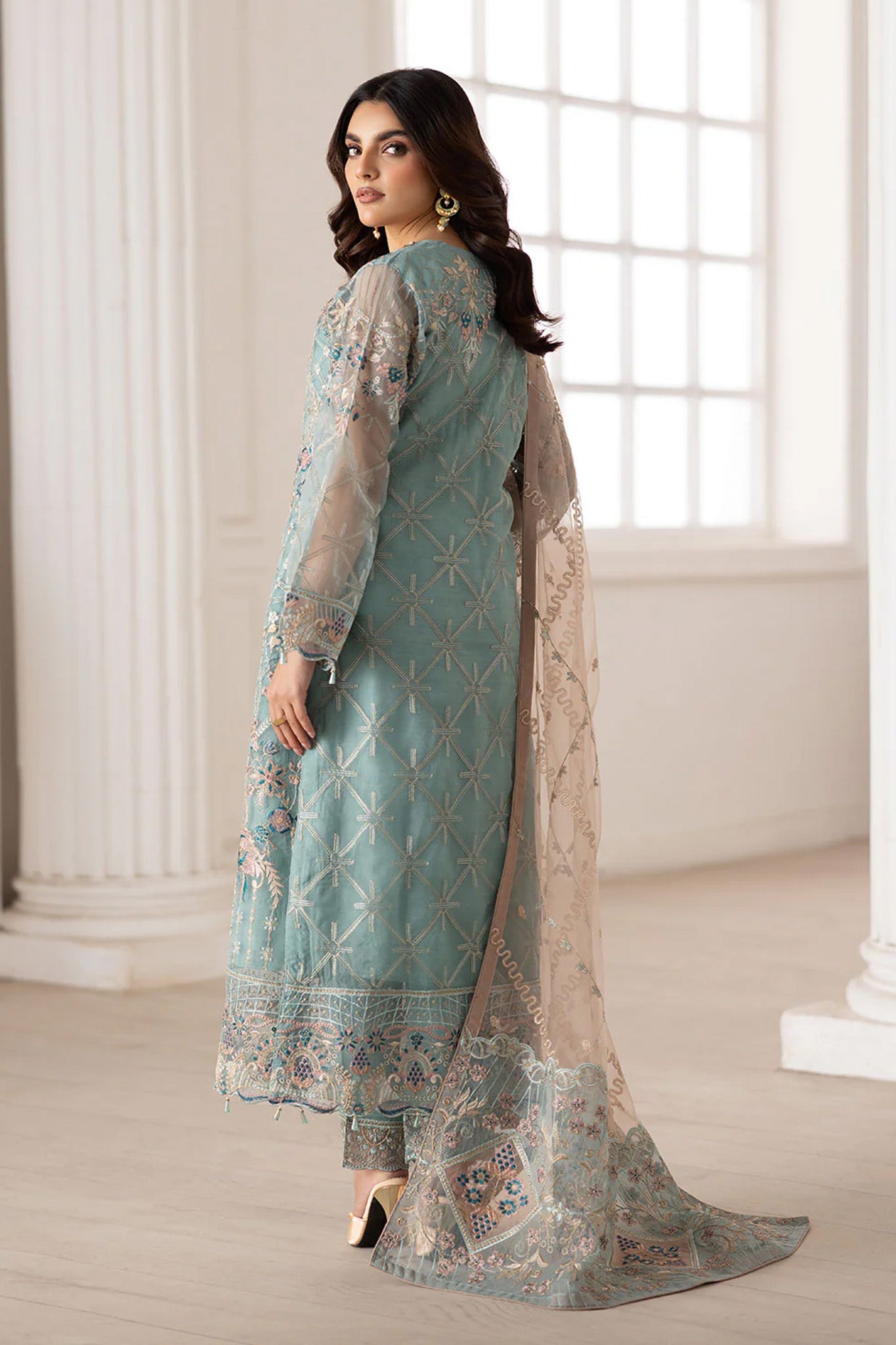 Dastoor by Ramsha Unstitched 3 Piece  Organza Vol-02 Collection'2025-P-203