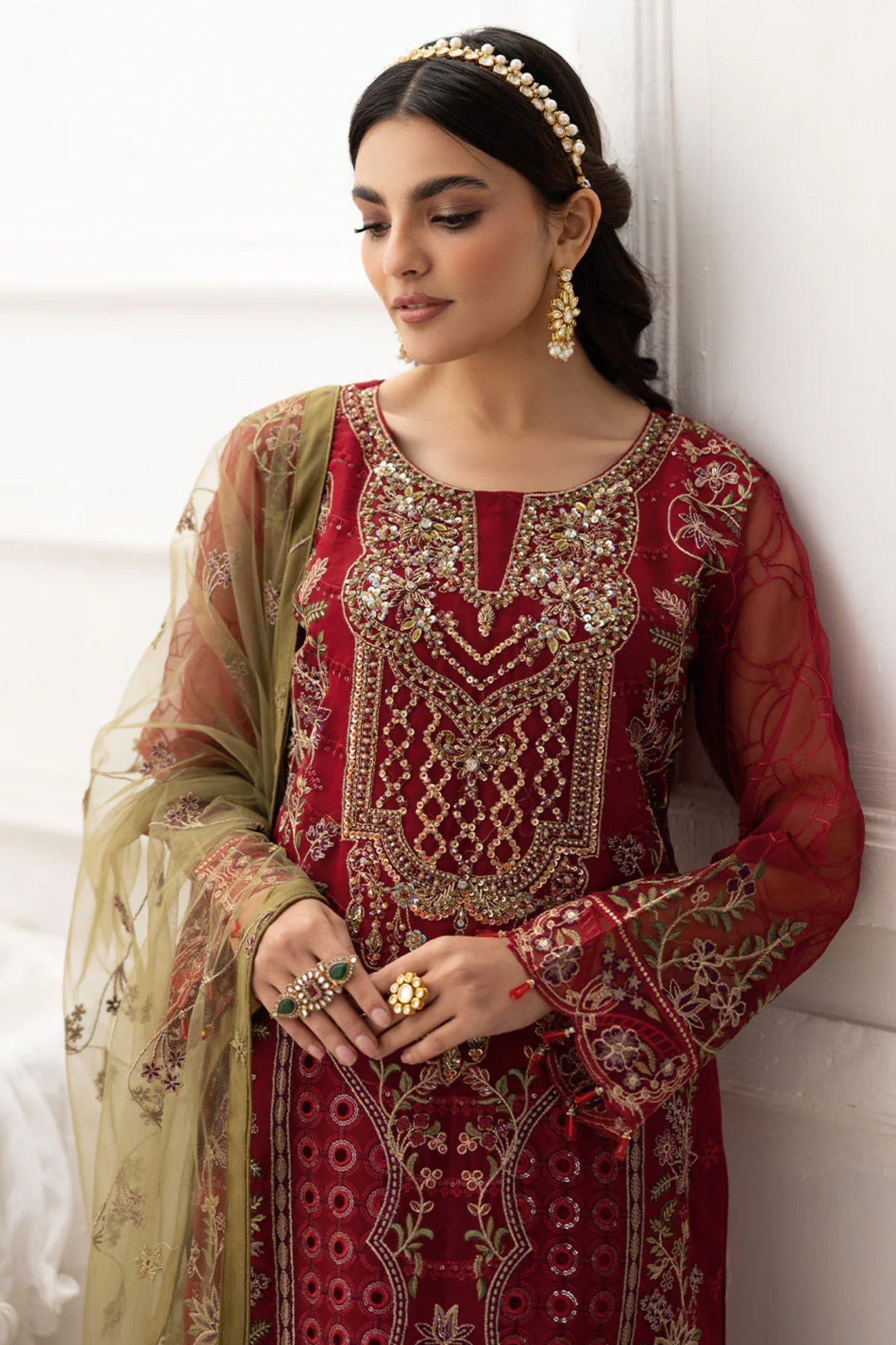 Dastoor by Ramsha Unstitched 3 Piece  Organza Vol-02 Collection'2025-P-204