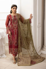 Dastoor by Ramsha Unstitched 3 Piece  Organza Vol-02 Collection'2025-P-204