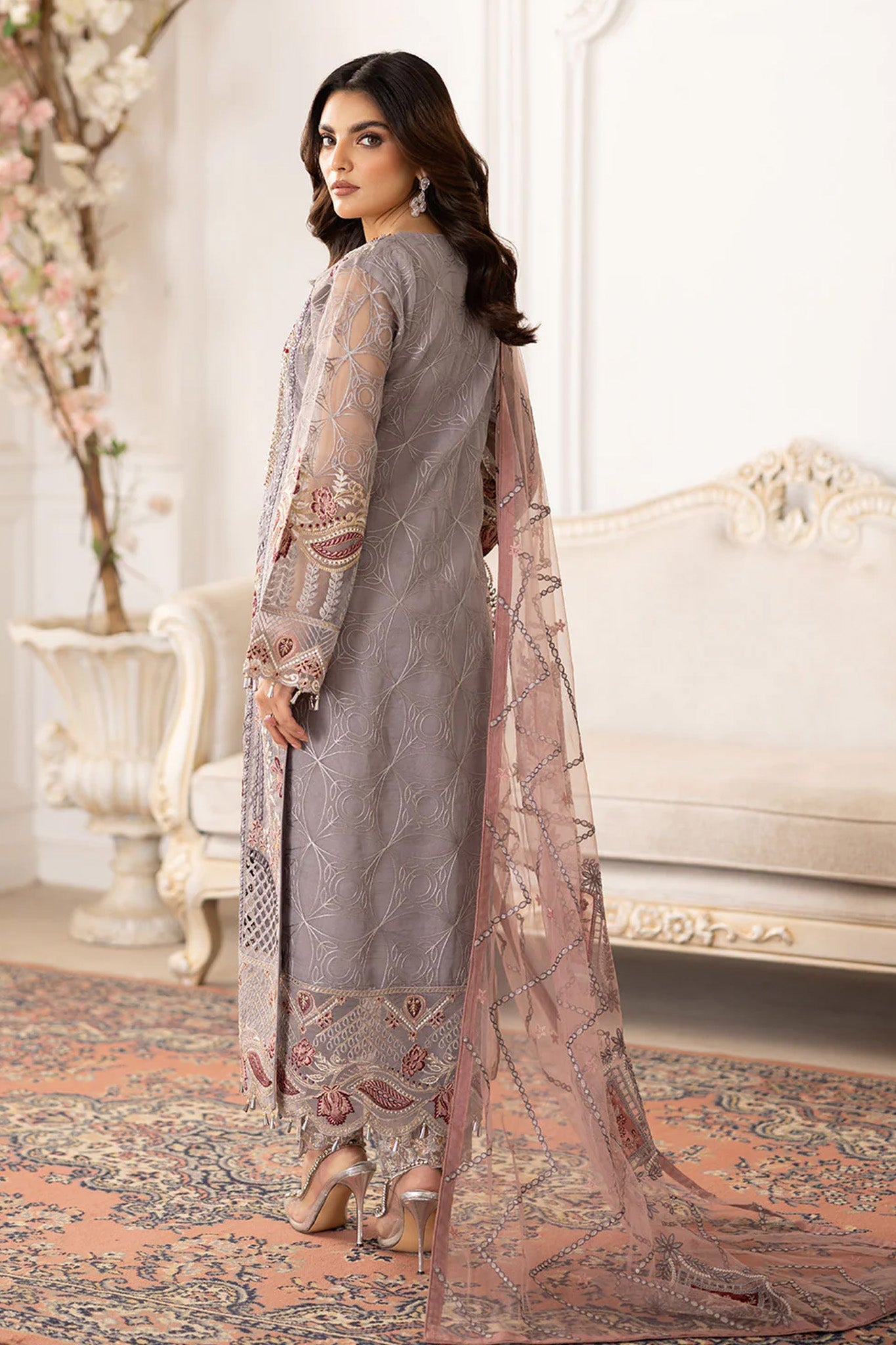 Dastoor by Ramsha Unstitched 3 Piece  Organza Vol-02 Collection'2025-P-205