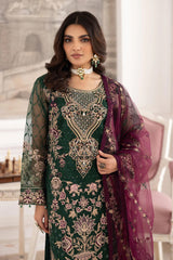 Dastoor by Ramsha Unstitched 3 Piece  Organza Vol-02 Suit-P-208