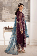 Dastoor by Ramsha Unstitched 3 Piece  Organza Vol-02 Suit-P-210