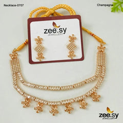 PARTY WEAR NECKLACE-0707 Champagne - Zeesy Jewellery