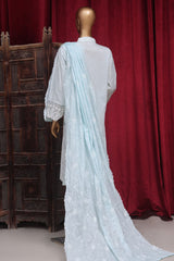 Bin Saeed Stitched 3 Piece Luxury Plain Emb Cotton Vol-03 Collection-PC-1809-Ferozi