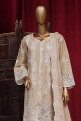 Bin Saeed Stitched 3 Piece Luxury Plain Emb Cotton Vol-03 Collection-PC-1810-SKIN