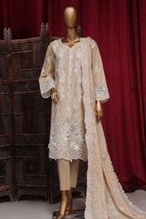 Bin Saeed Stitched 3 Piece Luxury Plain Emb Cotton Vol-03 Collection-PC-1810-SKIN