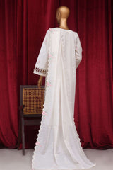 Bin Saeed Stitched 3 Piece Luxury Plain Cotton Vol-01 Collection-PC-28627-White
