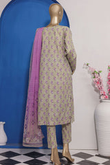 HZ Platinum Unstitched 3 Piece Digital Printed Co Ords Suit-PCP-05-A