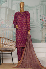 HZ Platinum Unstitched 3 Piece Co Ords Autumn Suit-PCC-228-A