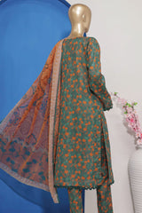 HZ Platinum Unstitched 3 Piece Digital Printed Co Ords Suit-PCP-32