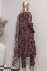 HZ Platinum Unstitched 3 Piece Digital Printed Co Ords Suit-PCP-33