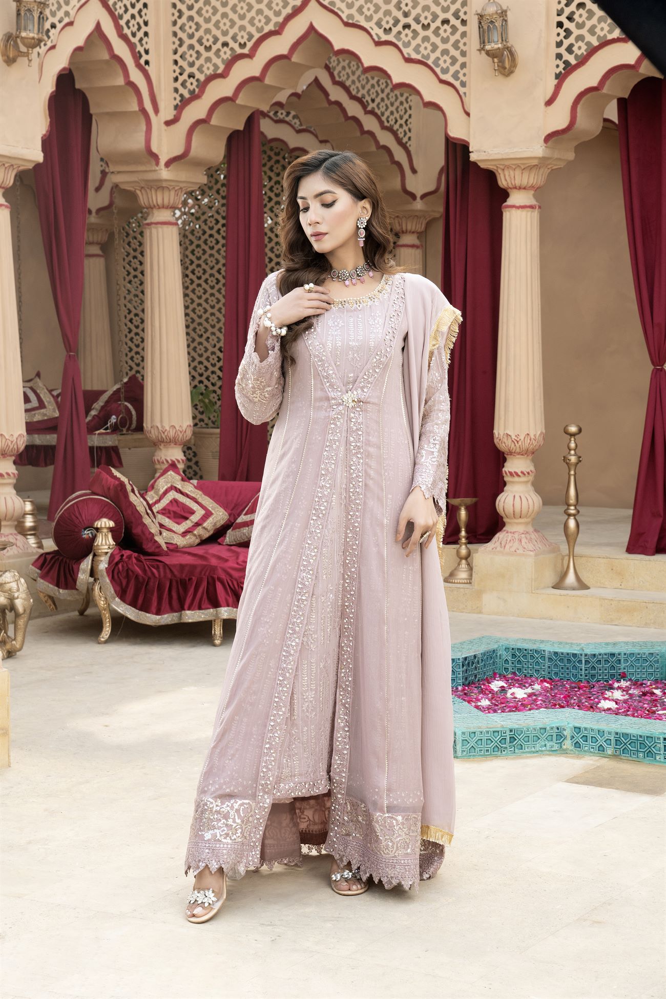 Manahils Stitched Formals Kurti-B-005-Lilac