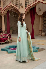 Manahils Stitched Formals Kurti-B-005-Aqua