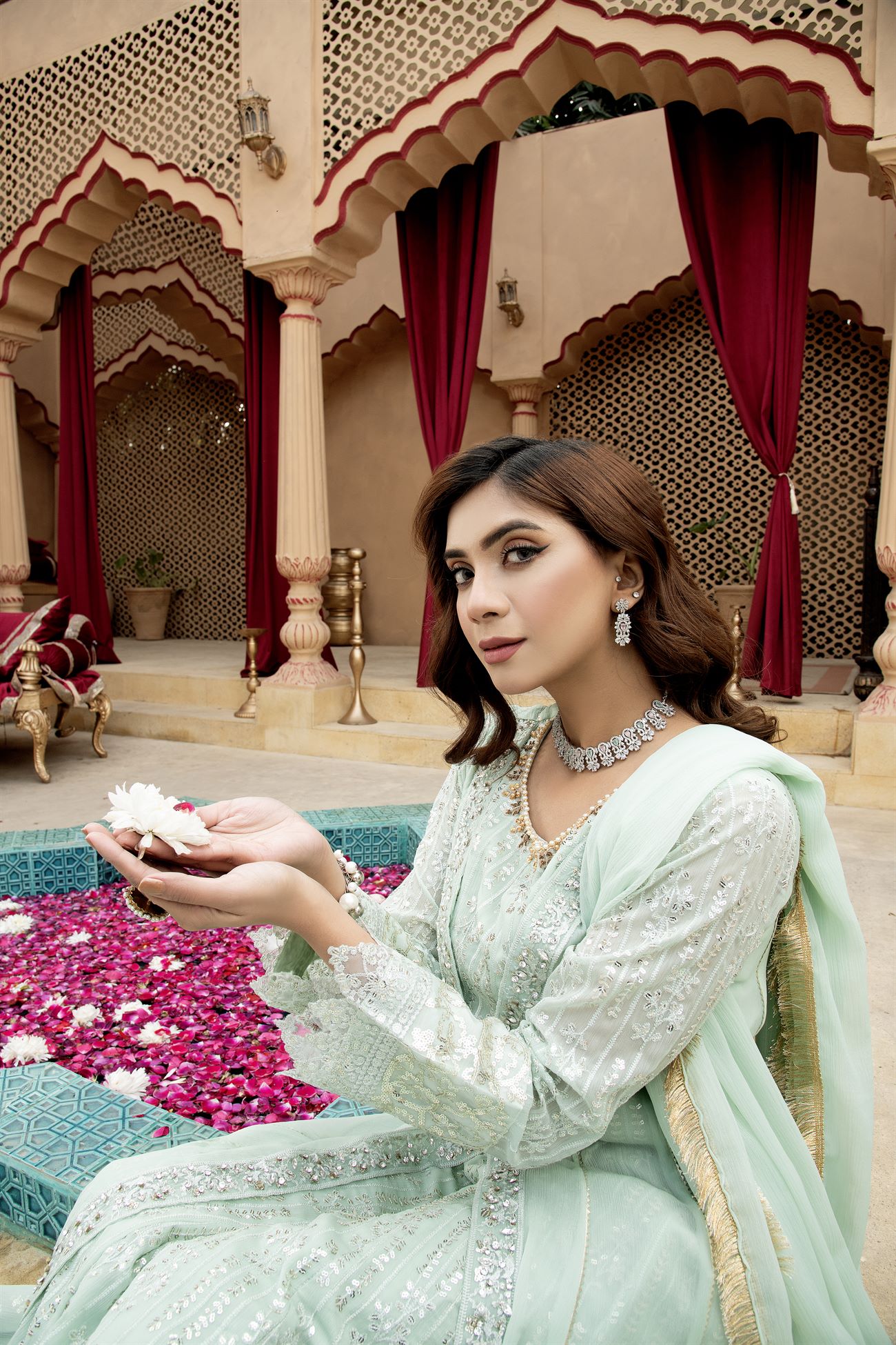 Manahils Stitched Formals Kurti-B-005-Aqua